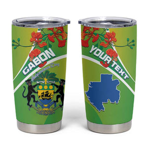 Personalized Gabon Independence Day Tumbler Cup Gradient Style - African Pride