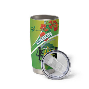 Personalized Gabon Independence Day Tumbler Cup Gradient Style - African Pride