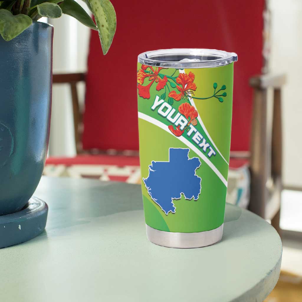 Personalized Gabon Independence Day Tumbler Cup Gradient Style - African Pride