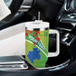 Personalized Gabon Independence Day Tumbler With Handle Gradient Style - African Pride