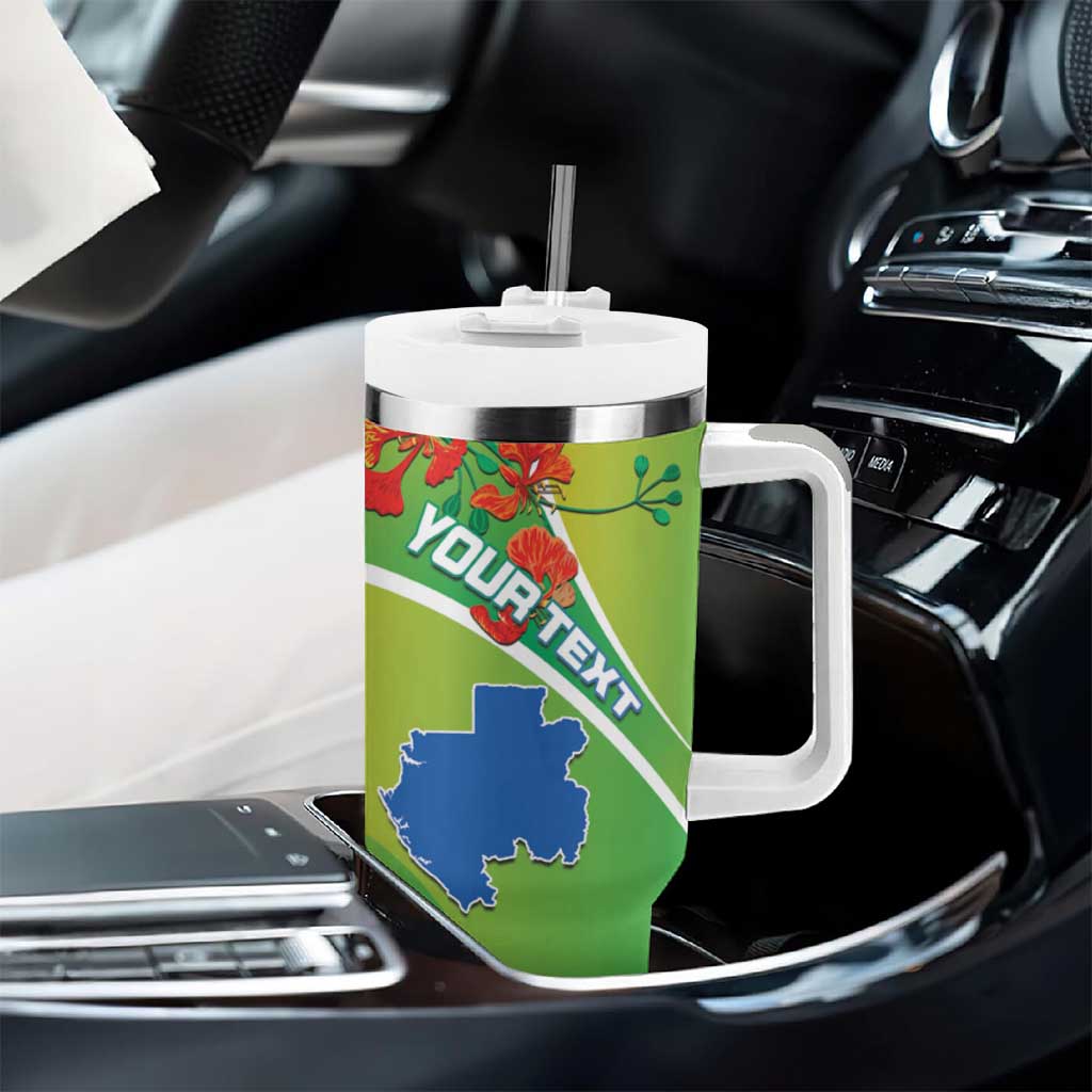 Personalized Gabon Independence Day Tumbler With Handle Gradient Style - African Pride