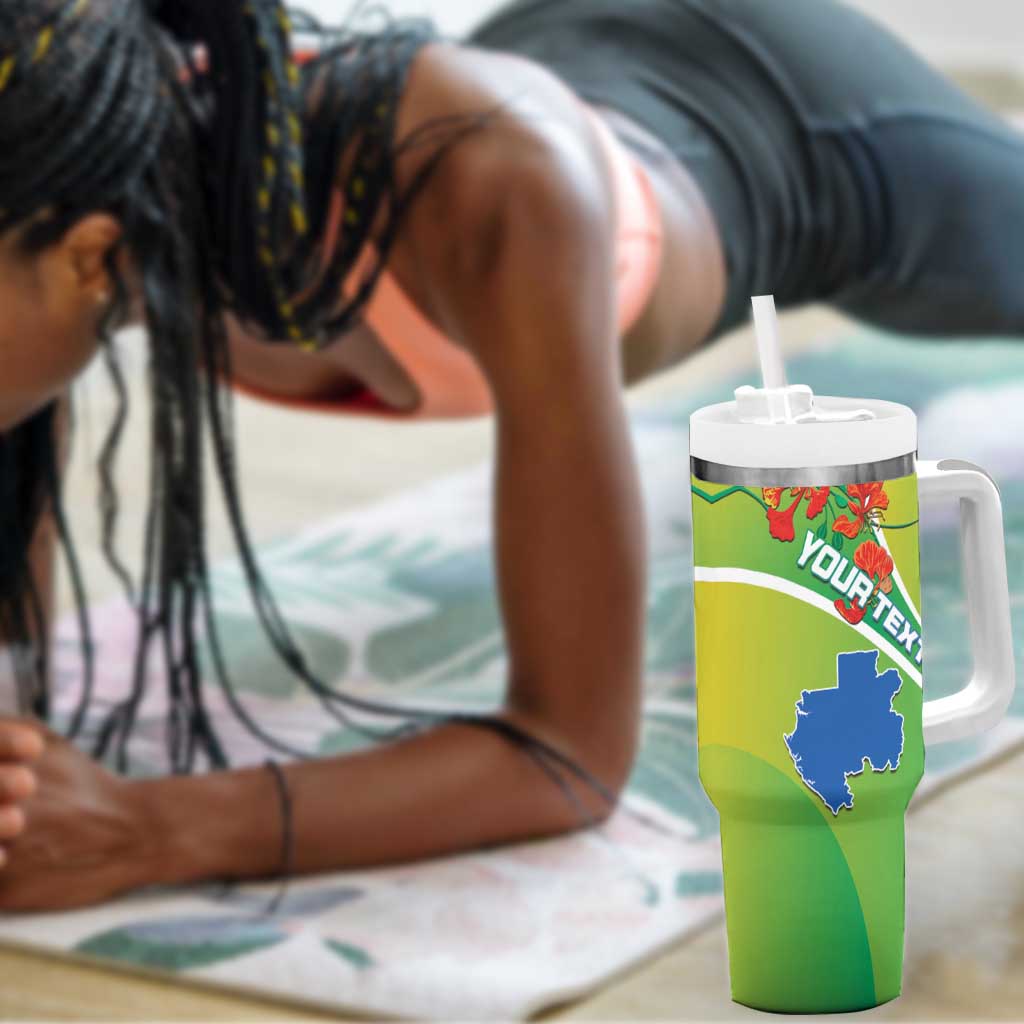 Personalized Gabon Independence Day Tumbler With Handle Gradient Style - African Pride