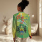 Personalized Gabon Independence Day Women Casual Shirt Gradient Style - African Pride