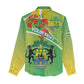 Personalized Gabon Independence Day Women Casual Shirt Gradient Style - African Pride
