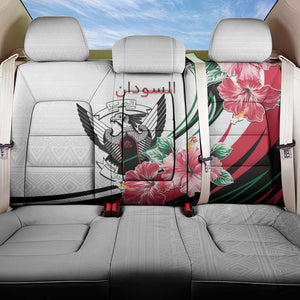 Sudan Back Car Seat Cover Sudanese Secretary Bird With Hibiscus - African Pride