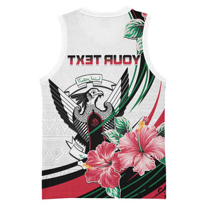 Personalized Sudan Basketball Jersey Sudanese Secretary Bird With Hibiscus - African Pride