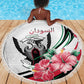 Sudan Beach Blanket Sudanese Secretary Bird With Hibiscus - African Pride
