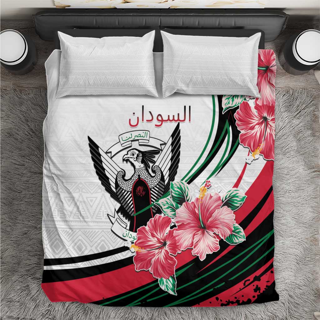 Sudan Bedding Set Sudanese Secretary Bird With Hibiscus - African Pride