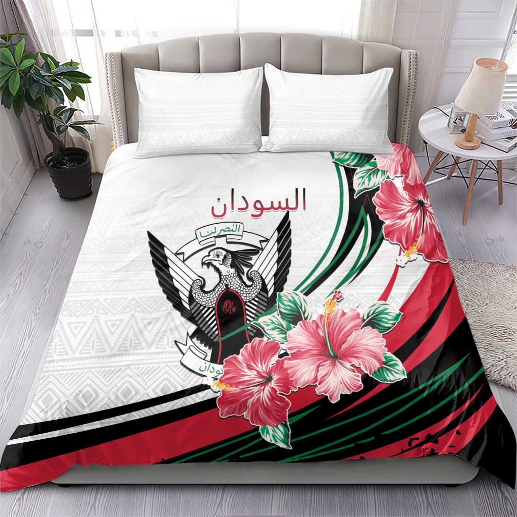 Sudan Bedding Set Sudanese Secretary Bird With Hibiscus - African Pride