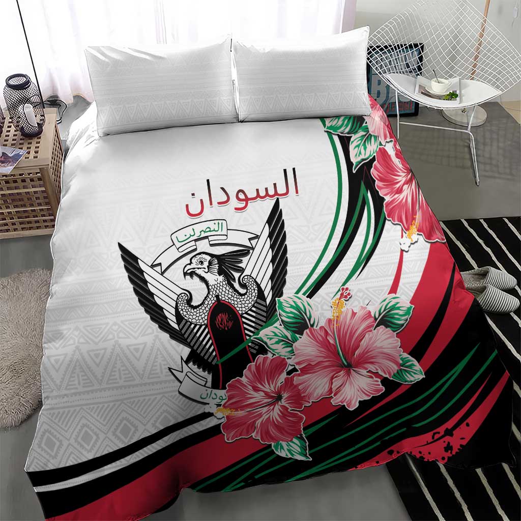 Sudan Bedding Set Sudanese Secretary Bird With Hibiscus - African Pride