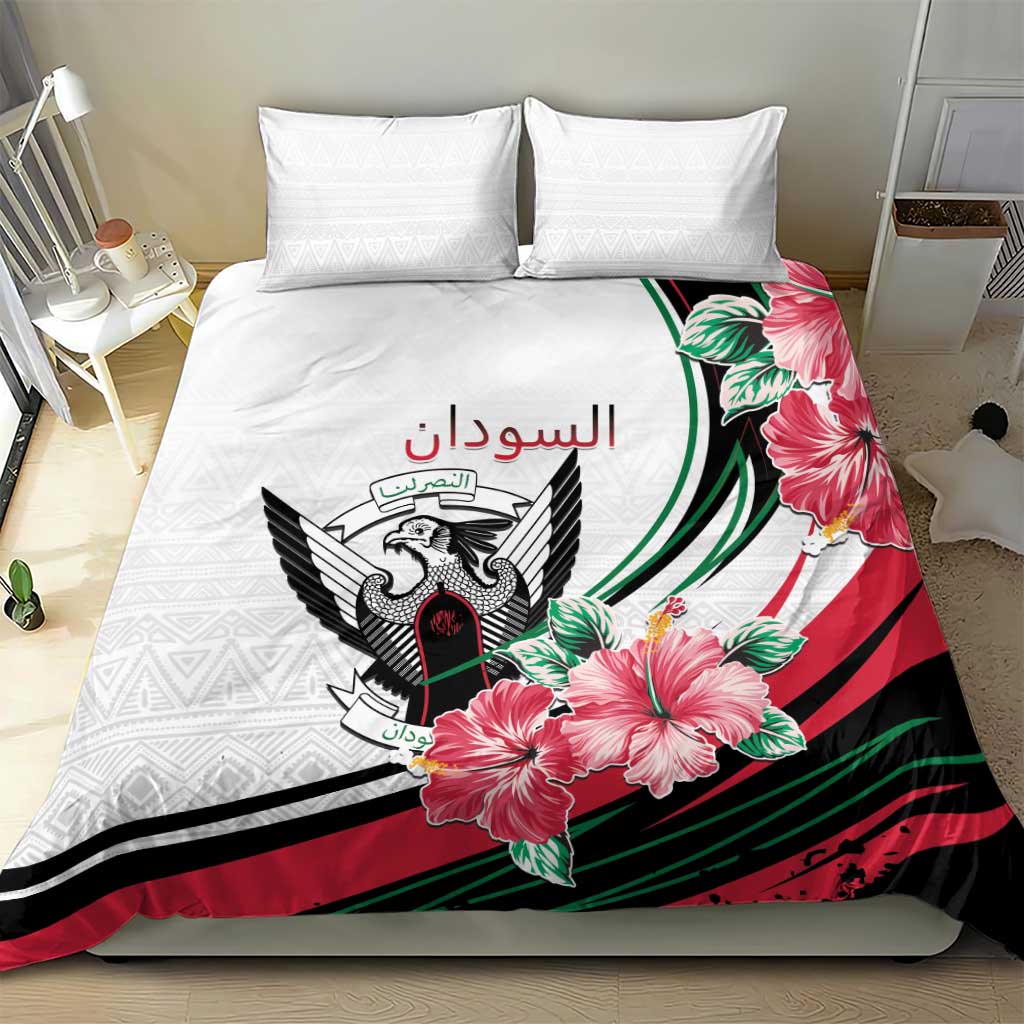 Sudan Bedding Set Sudanese Secretary Bird With Hibiscus - African Pride