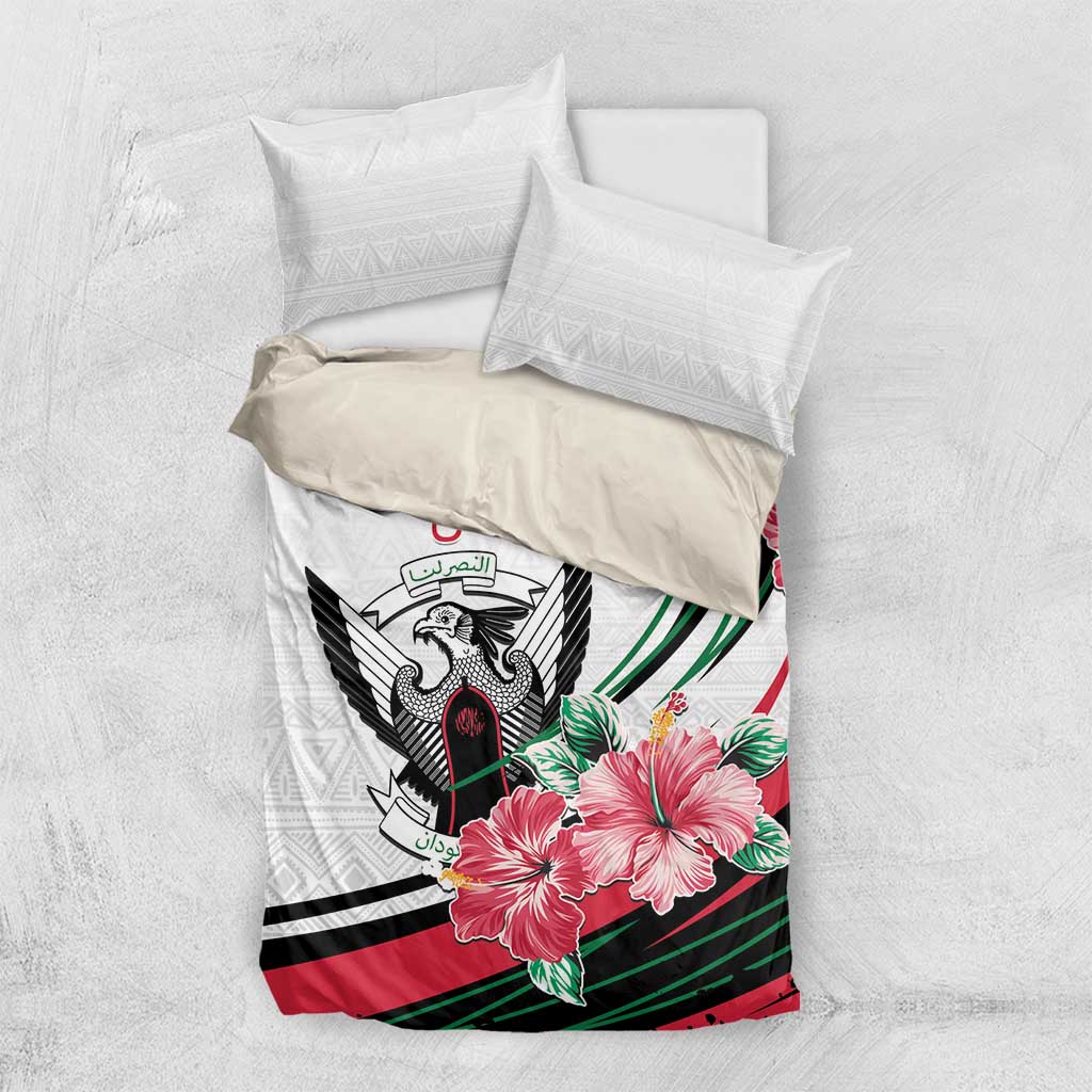 Sudan Bedding Set Sudanese Secretary Bird With Hibiscus - African Pride