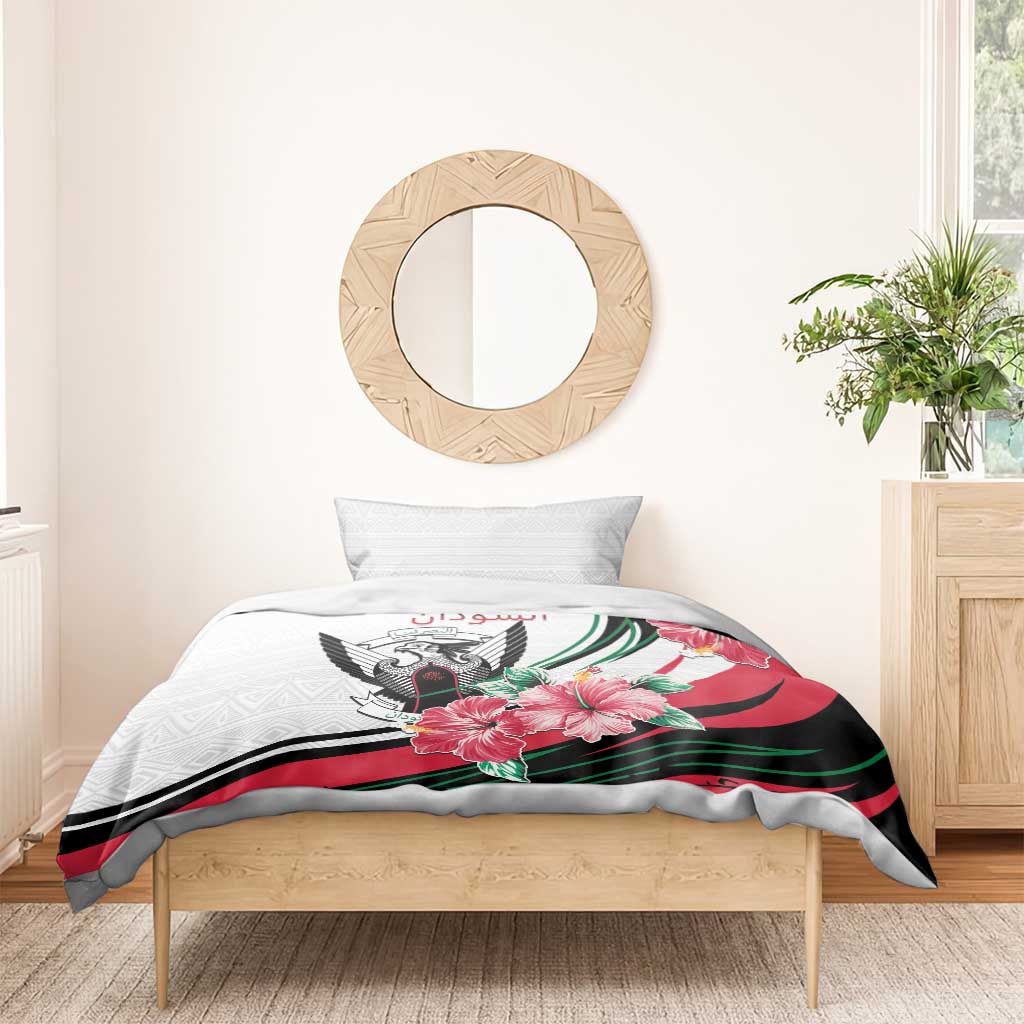 Sudan Bedding Set Sudanese Secretary Bird With Hibiscus - African Pride