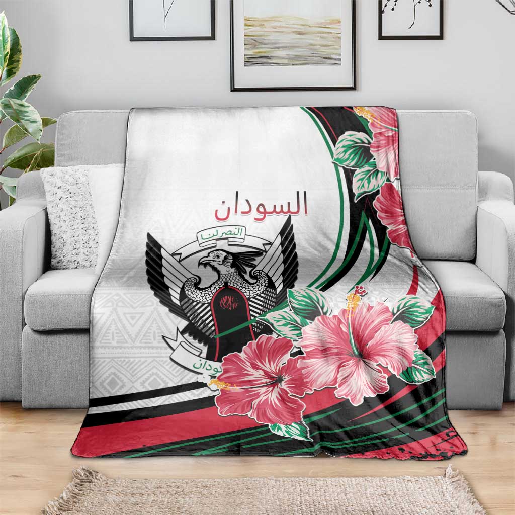 Sudan Blanket Sudanese Secretary Bird With Hibiscus - African Pride