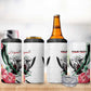 Personalized Sudan 4 in 1 Can Cooler Tumbler Sudanese Secretary Bird With Hibiscus - African Pride