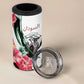 Personalized Sudan 4 in 1 Can Cooler Tumbler Sudanese Secretary Bird With Hibiscus - African Pride