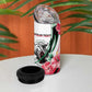 Personalized Sudan 4 in 1 Can Cooler Tumbler Sudanese Secretary Bird With Hibiscus - African Pride