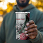 Personalized Sudan 4 in 1 Can Cooler Tumbler Sudanese Secretary Bird With Hibiscus - African Pride