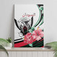 Sudan Canvas Wall Art Sudanese Secretary Bird With Hibiscus - African Pride