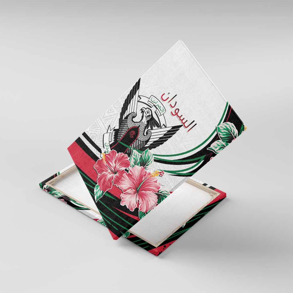 Sudan Canvas Wall Art Sudanese Secretary Bird With Hibiscus - African Pride
