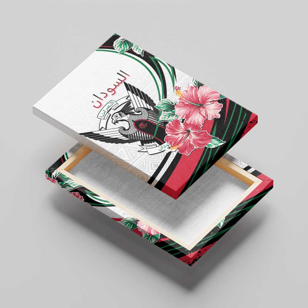 Sudan Canvas Wall Art Sudanese Secretary Bird With Hibiscus - African Pride