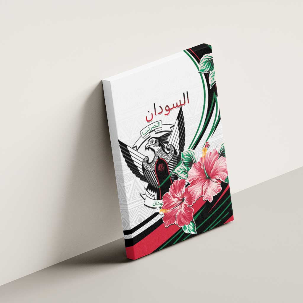 Sudan Canvas Wall Art Sudanese Secretary Bird With Hibiscus - African Pride