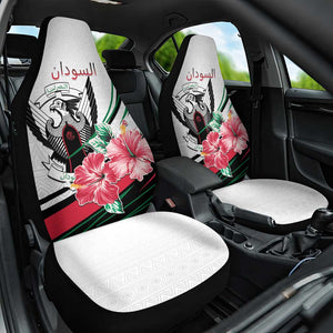 Sudan Car Seat Cover Sudanese Secretary Bird With Hibiscus - African Pride