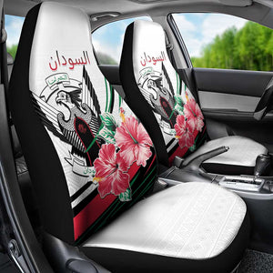 Sudan Car Seat Cover Sudanese Secretary Bird With Hibiscus - African Pride