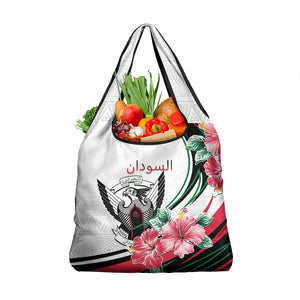 Sudan Grocery Bag Sudanese Secretary Bird With Hibiscus - African Pride