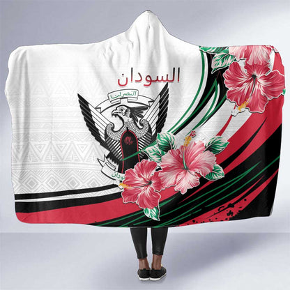 Sudan Hooded Blanket Sudanese Secretary Bird With Hibiscus - African Pride