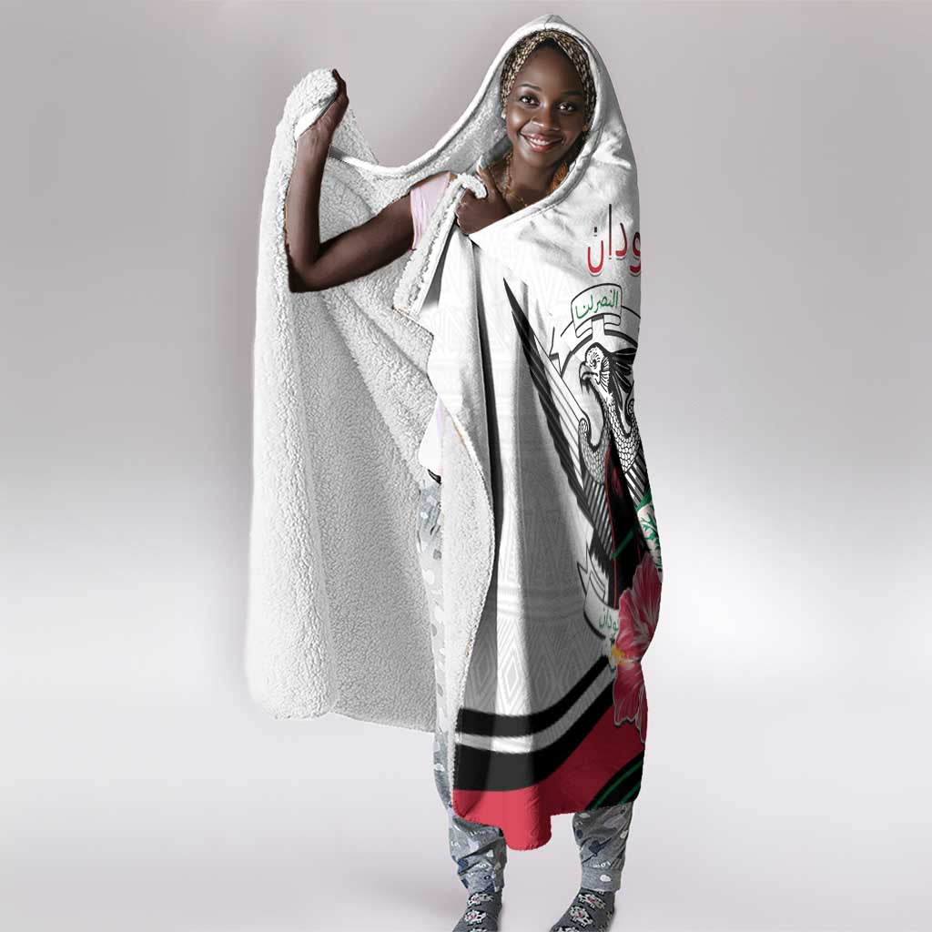 Sudan Hooded Blanket Sudanese Secretary Bird With Hibiscus - African Pride