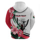 Personalized Sudan Hoodie Sudanese Secretary Bird With Hibiscus - African Pride