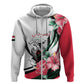 Personalized Sudan Hoodie Sudanese Secretary Bird With Hibiscus - African Pride