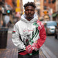 Personalized Sudan Hoodie Sudanese Secretary Bird With Hibiscus - African Pride