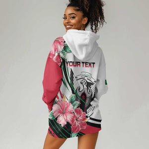 Personalized Sudan Hoodie Dress Sudanese Secretary Bird With Hibiscus - African Pride