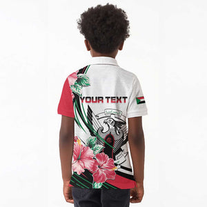 Personalized Sudan Kid Polo Shirt Sudanese Secretary Bird With Hibiscus - African Pride