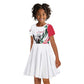 Personalized Sudan Kid Short Sleeve Dress Sudanese Secretary Bird With Hibiscus - African Pride