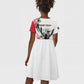 Personalized Sudan Kid Short Sleeve Dress Sudanese Secretary Bird With Hibiscus - African Pride