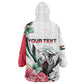Personalized Sudan Kid Wearable Blanket Hoodie Sudanese Secretary Bird With Hibiscus - African Pride