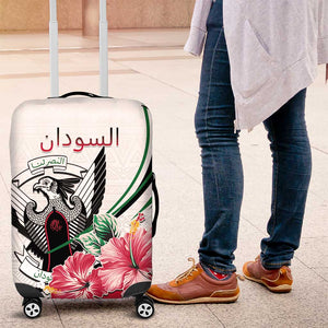 Sudan Luggage Cover Sudanese Secretary Bird With Hibiscus - African Pride