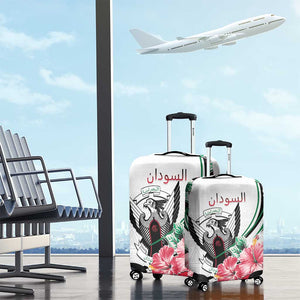 Sudan Luggage Cover Sudanese Secretary Bird With Hibiscus - African Pride