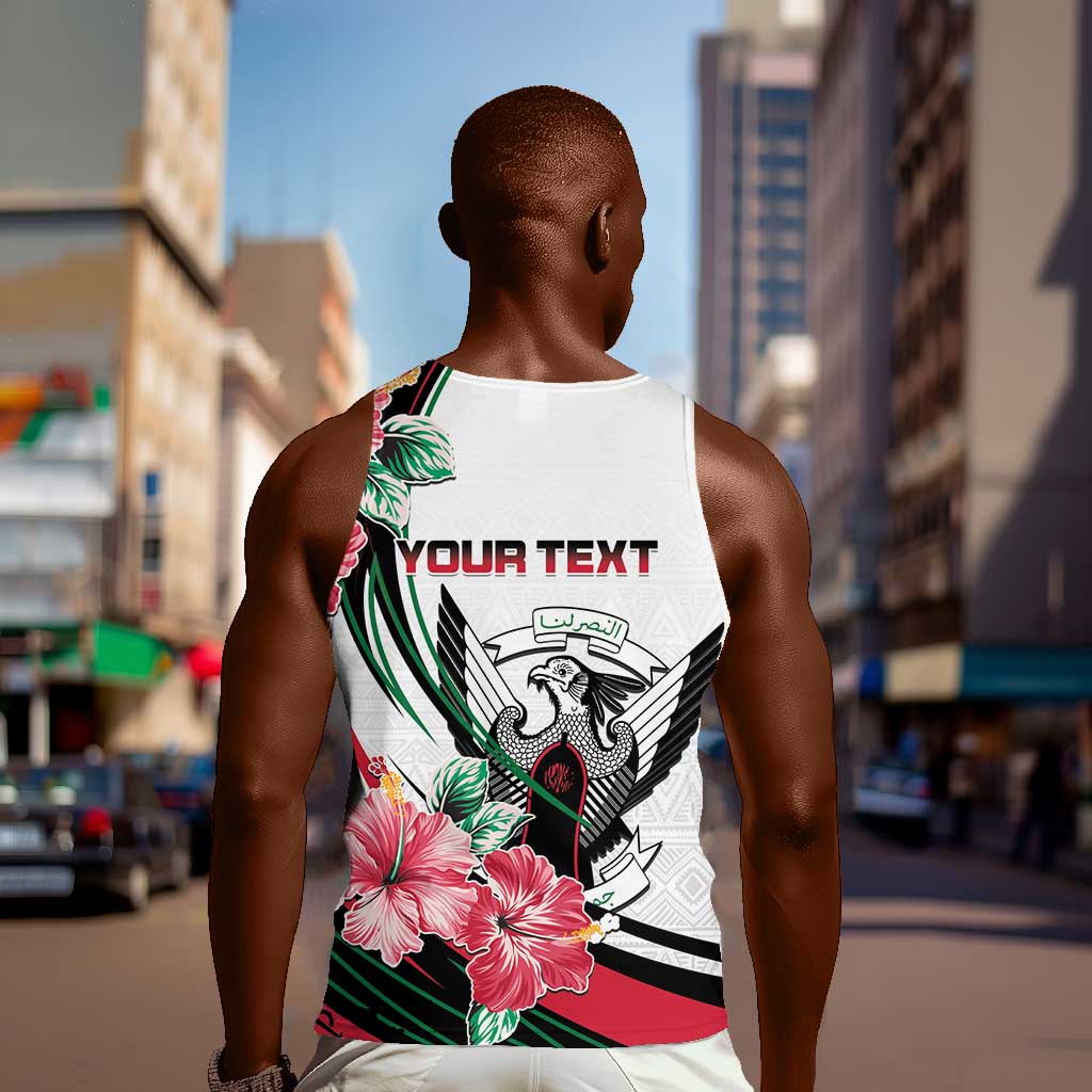 Personalized Sudan Men Tank Top Sudanese Secretary Bird With Hibiscus - African Pride