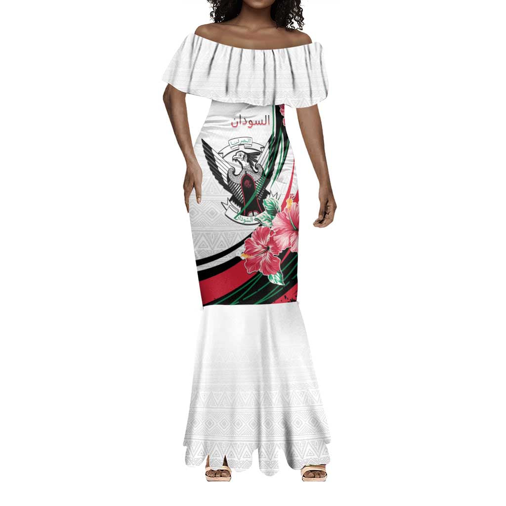 Personalized Sudan Mermaid Dress Sudanese Secretary Bird With Hibiscus - African Pride