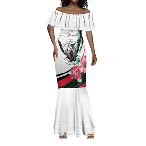 Personalized Sudan Mermaid Dress Sudanese Secretary Bird With Hibiscus - African Pride