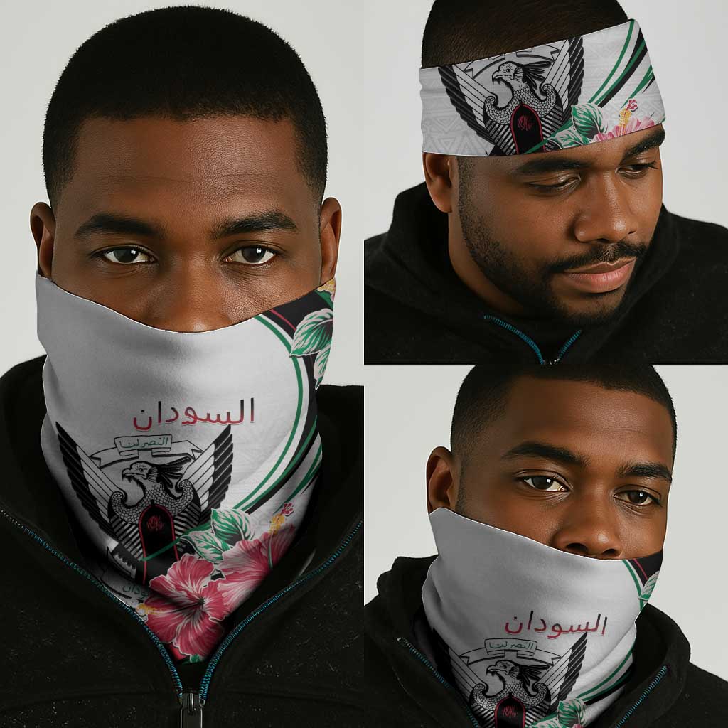 Sudan Neck Gaiter Sudanese Secretary Bird Hibiscus LT15