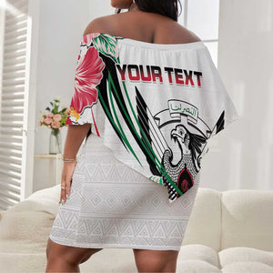 Personalized Sudan Off Shoulder Short Dress Sudanese Secretary Bird With Hibiscus - African Pride