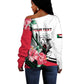 Personalized Sudan Off Shoulder Sweater Sudanese Secretary Bird With Hibiscus - African Pride