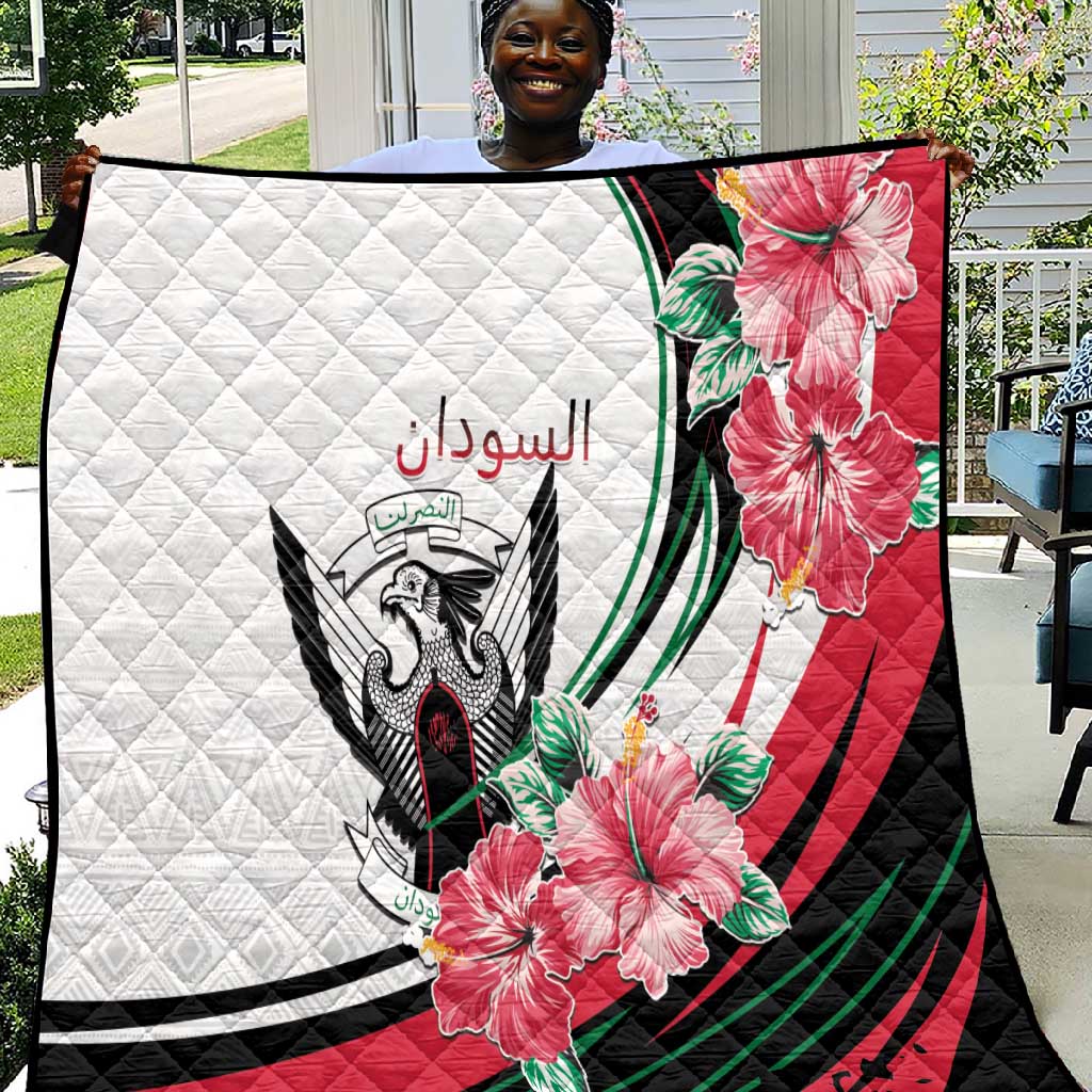 Sudan Quilt Sudanese Secretary Bird With Hibiscus - African Pride