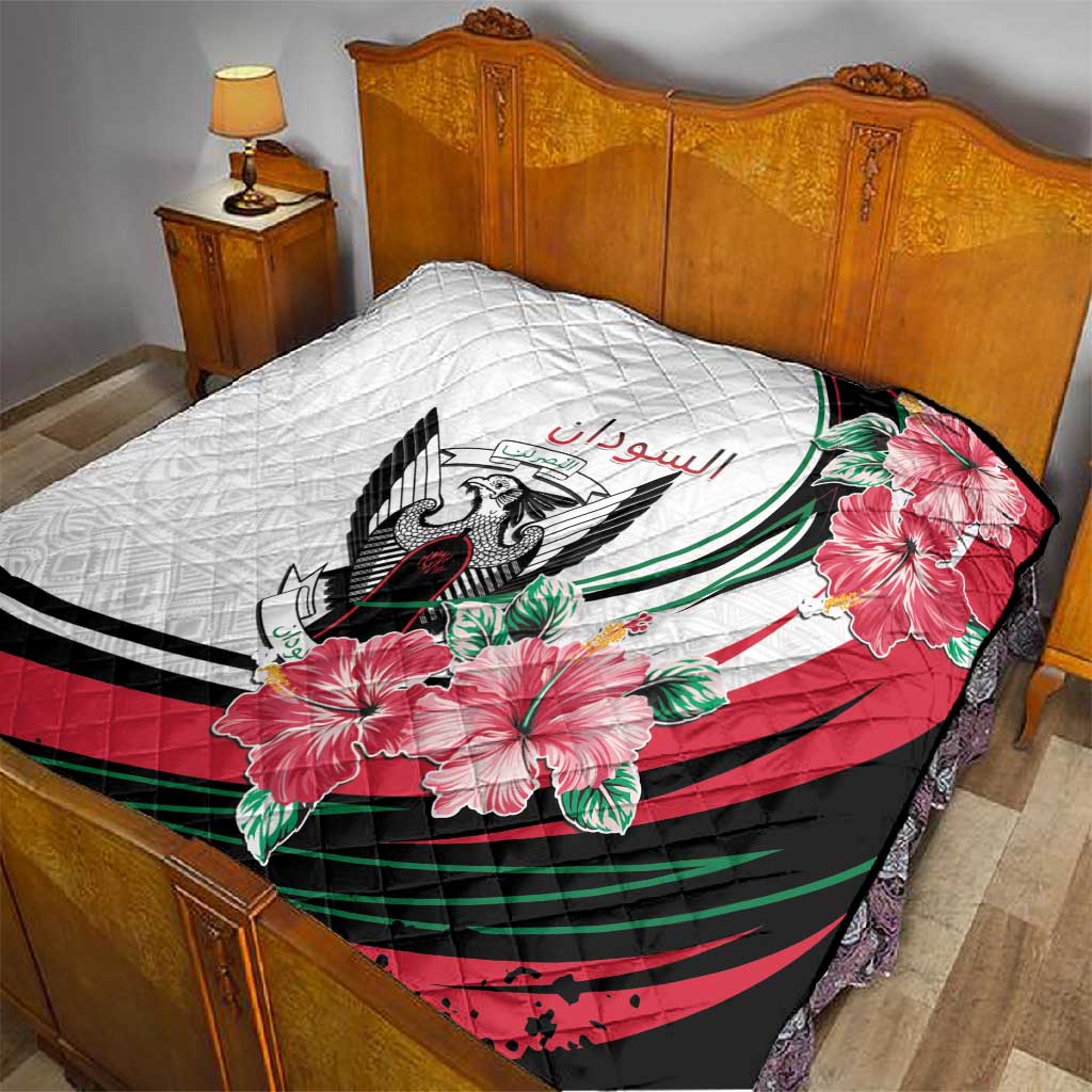 Sudan Quilt Sudanese Secretary Bird With Hibiscus - African Pride