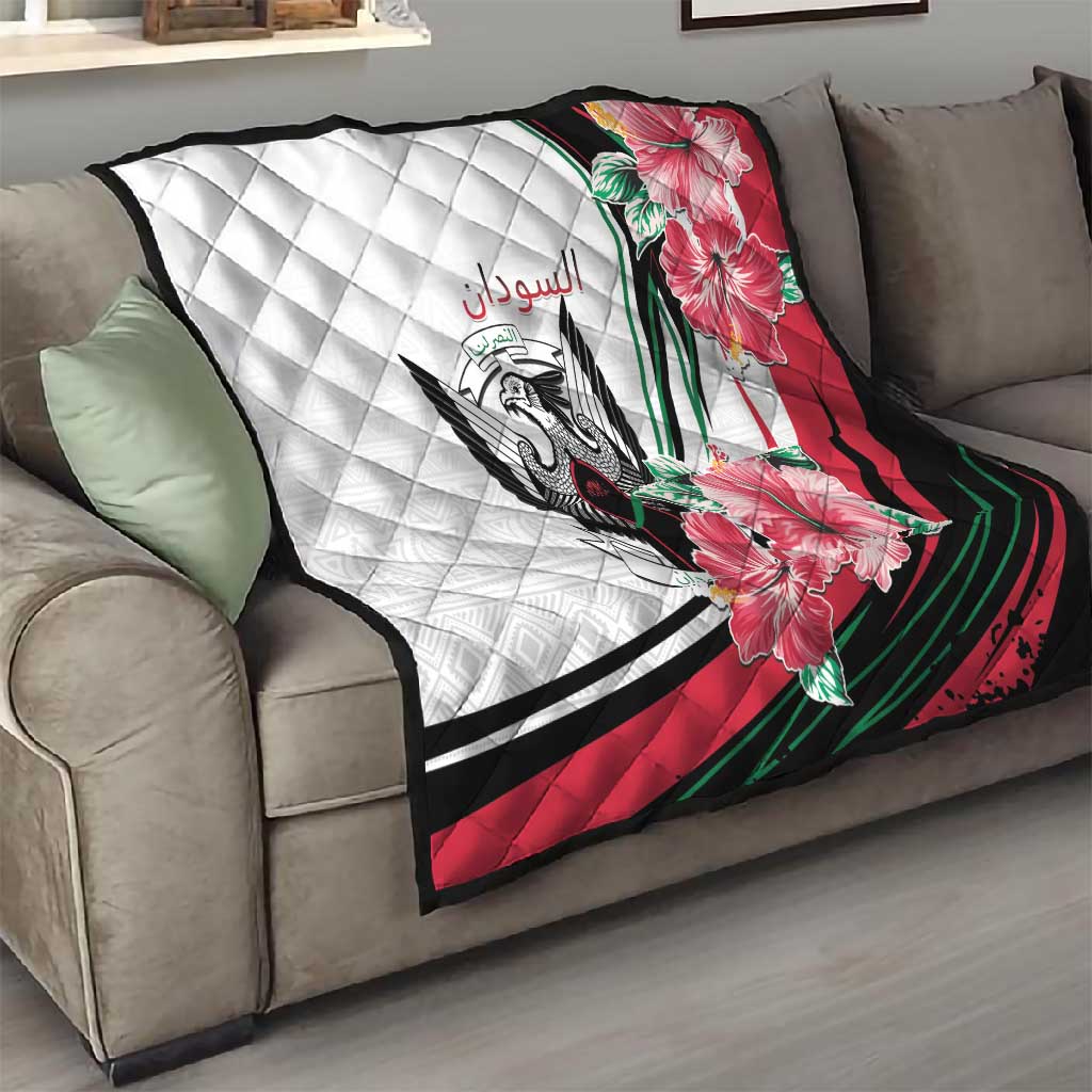 Sudan Quilt Sudanese Secretary Bird With Hibiscus - African Pride